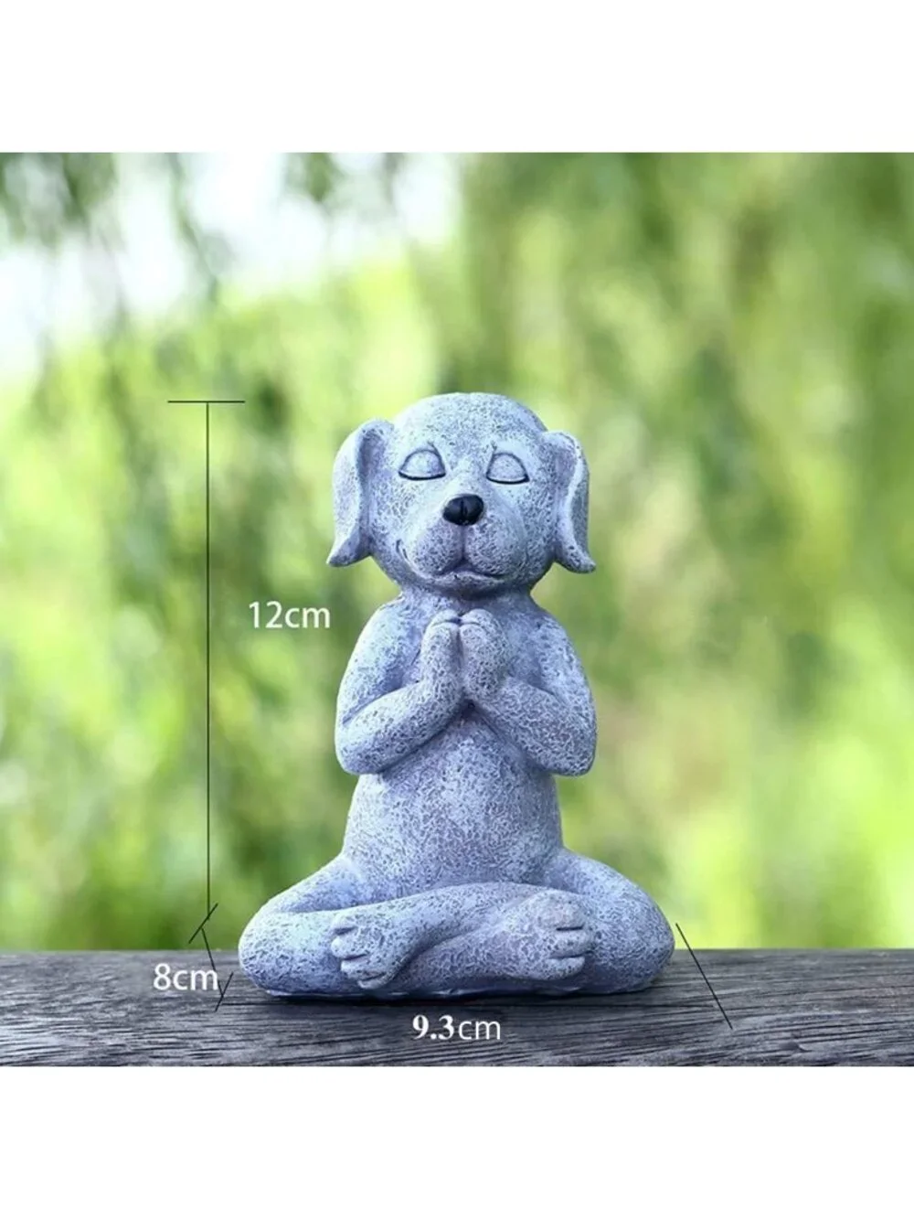 Zen Dog Buddha Statue - Meditating Dog Figurine for Tranquil Fairy Garden Decor